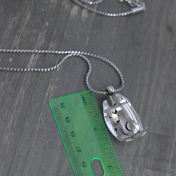 Brighton London Groove Lanyard Badge ID Holder Clip Necklace Clear Crystal 34" - Picture 9 of 9